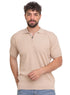 Beige Design 01048Knit Polo Neck - T-Shirt - Khotwh